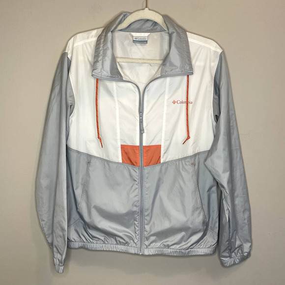 Columbia Jackets & Blazers - Columbia Windbreaker Jacket | Water Resistant | Retro Look | White Gray | Small